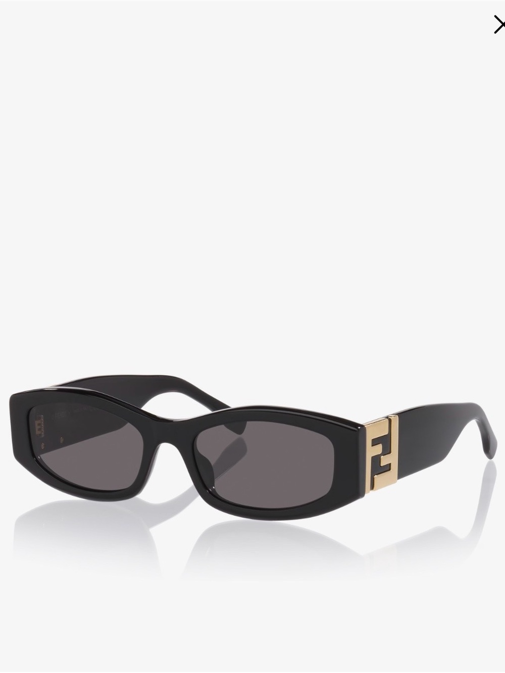 Fendi Black Sunglasses with Gold FF Temple Accent